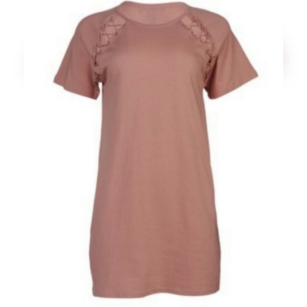 3 for $35! Forever 21 100% COTTON  oversized  t-shirt dress lacing details #8088